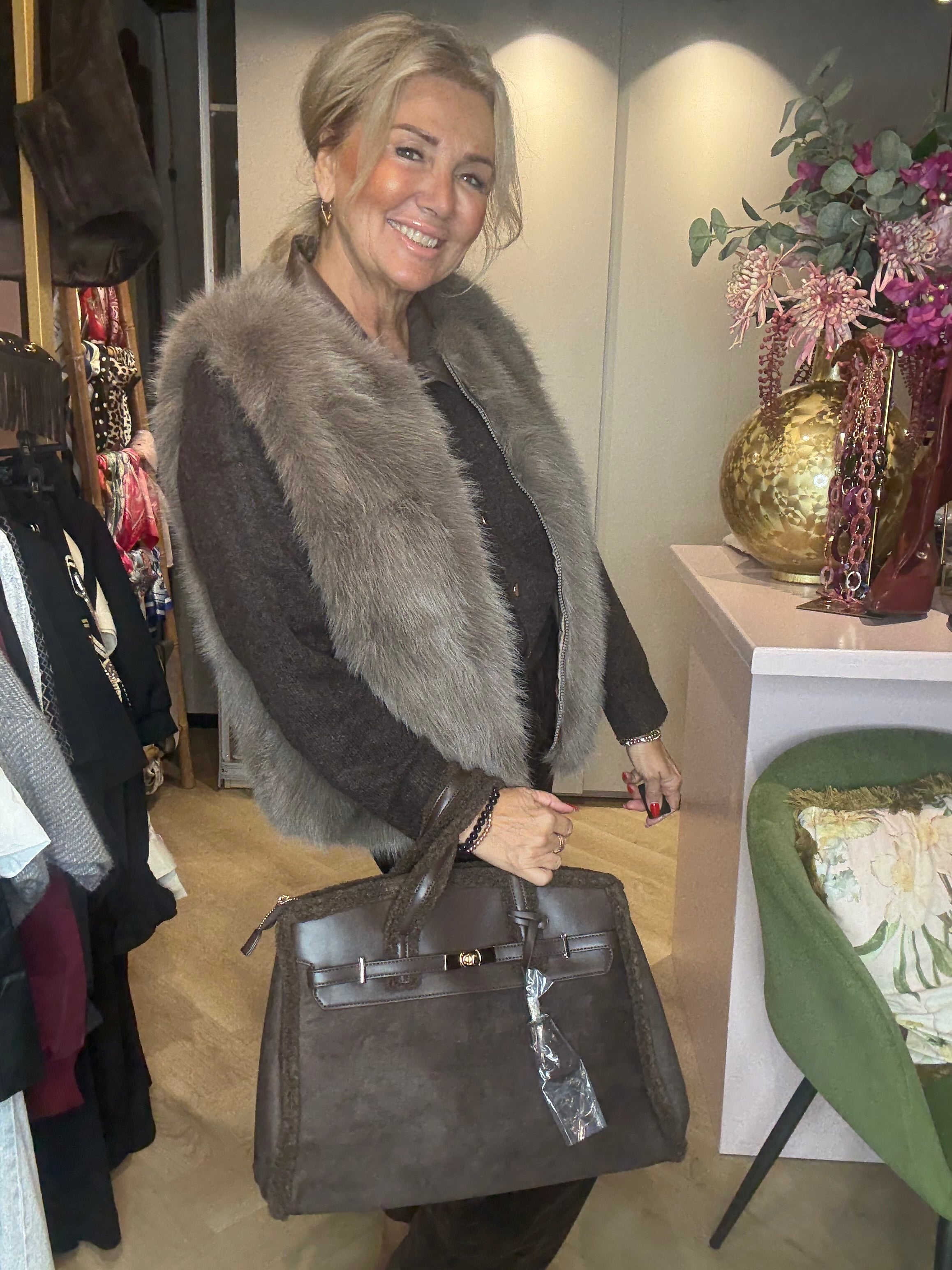 Bont Bodywarmer met Rits Taupe